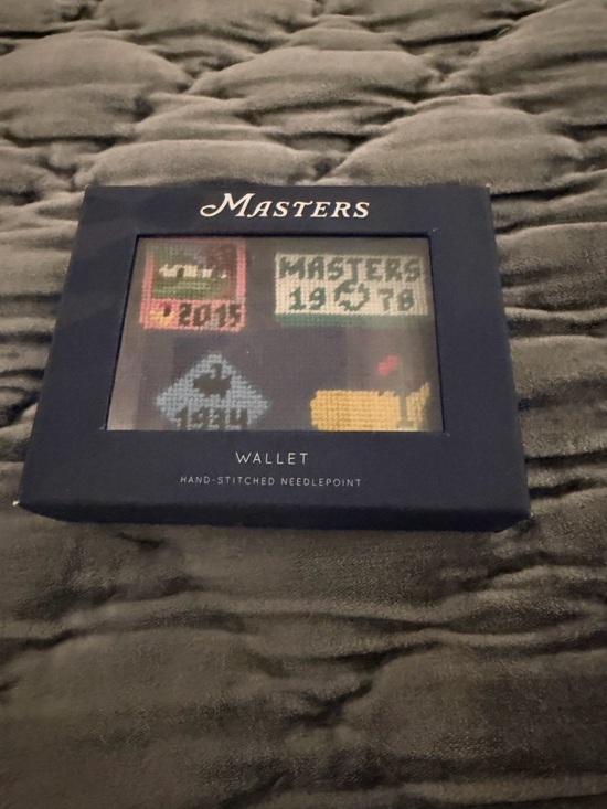 Masters Other - Masters Navy Needlepoint Wallet with Yellow and Green Accents